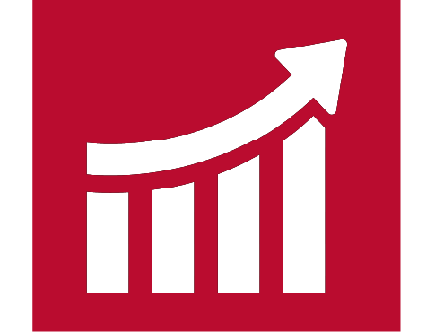 Icon of bar chart showing increasing numbers