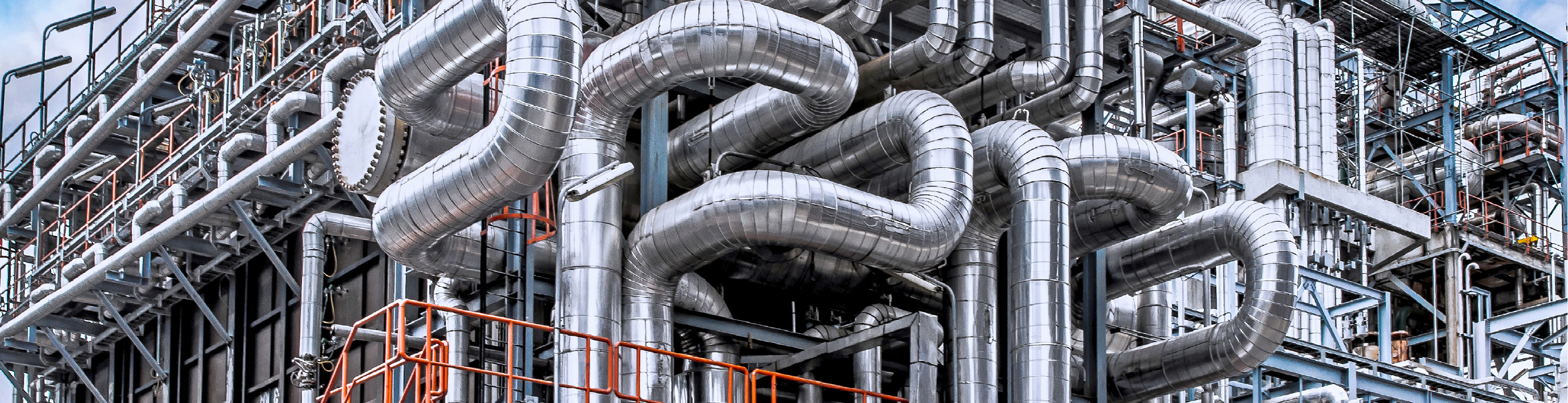 Massive industrial facility with large and small piping