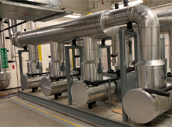 Massive industrial facility with large and small piping